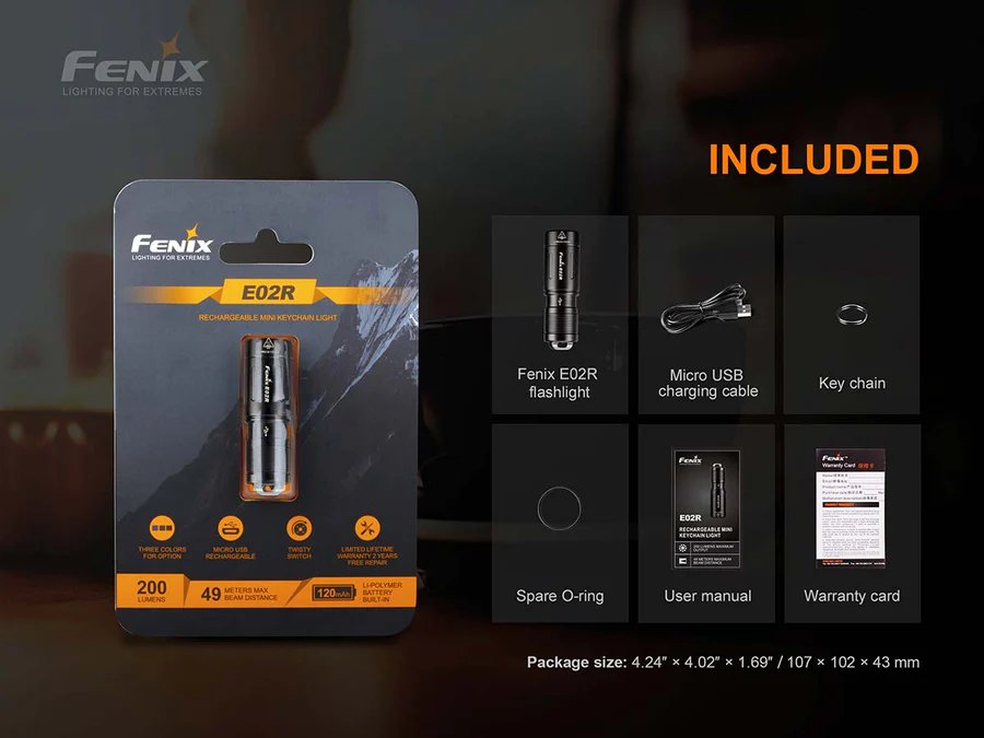 Акумулаторно мини фенерче Fenix E02R LED 200 лумена с USB зареждане - Image 11