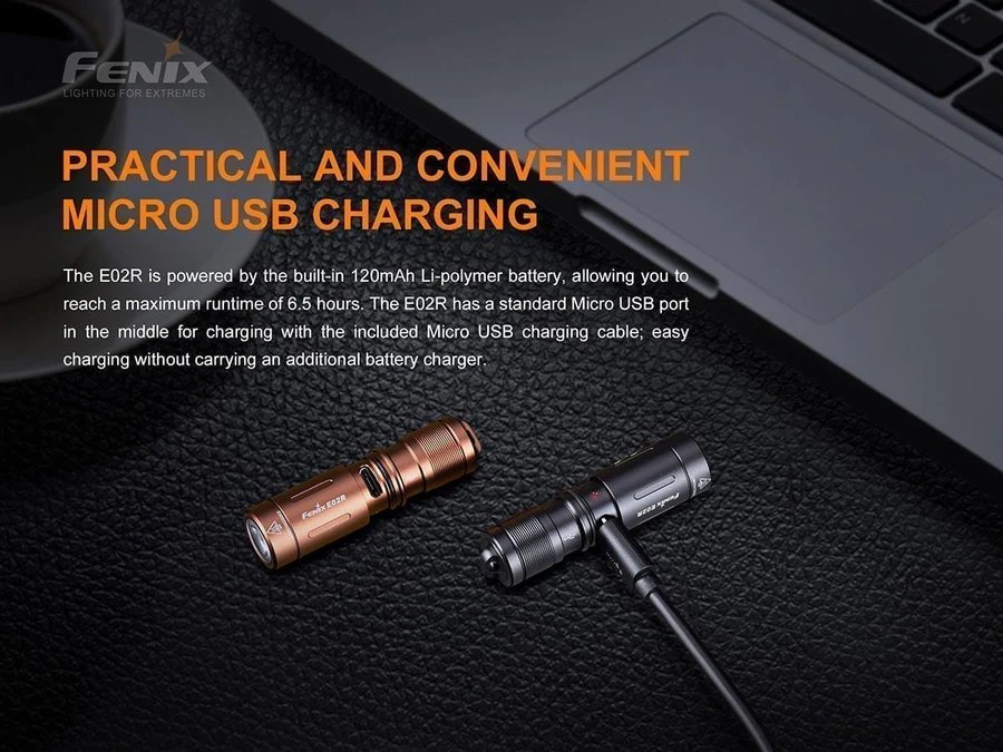 Акумулаторно мини фенерче Fenix E02R LED 200 лумена с USB зареждане - Image 7