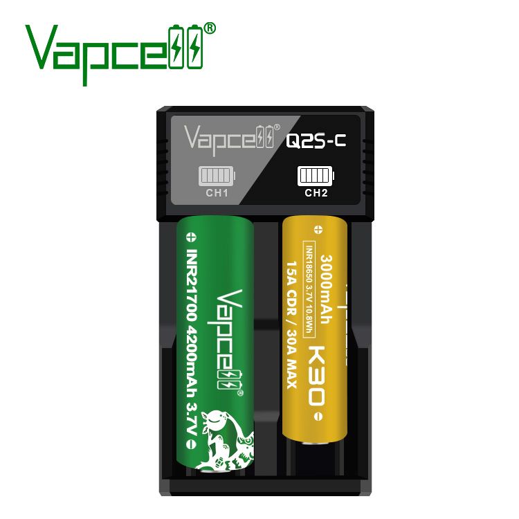 Универсално зарядно устройство за батерии Vapcell Q2S-C с два слота
