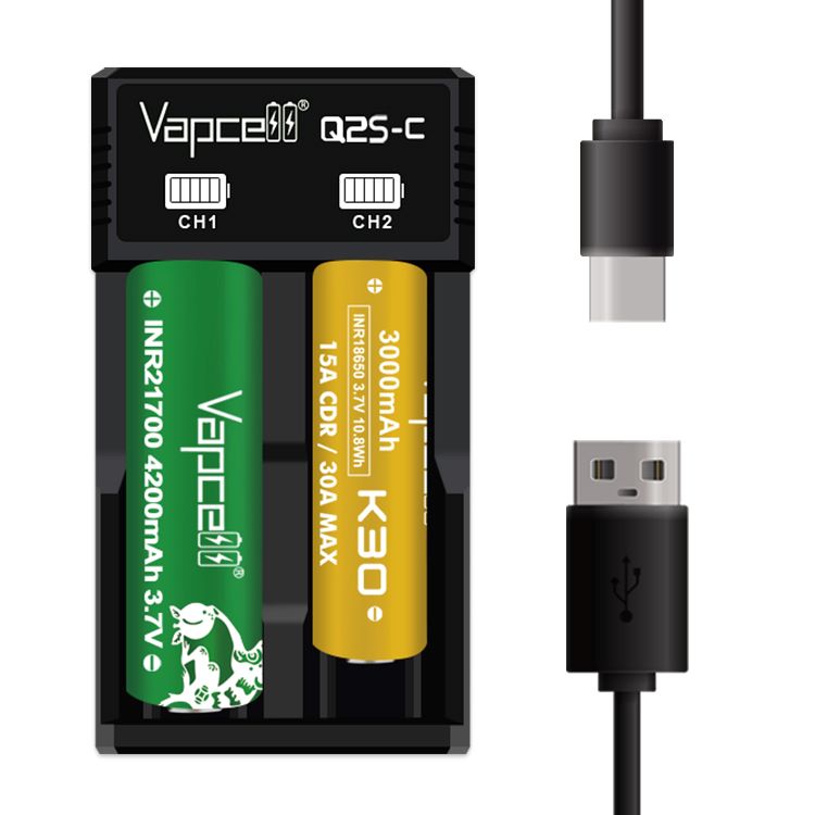 Универсално зарядно устройство за батерии Vapcell Q2S-C с два слота - Image 5