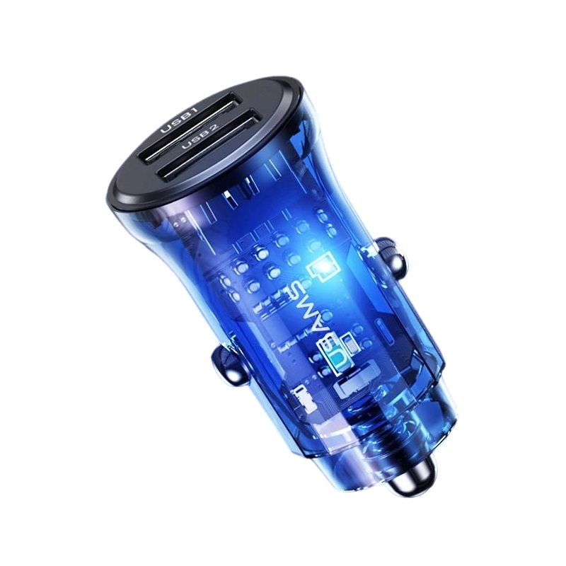 Зарядно за кола USAMS C31 с двоен USB изход и бързо зареждане 15W